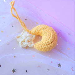 Crochet Crescent Moon Car Hanging Accessorie