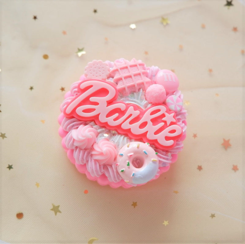 Custom Decoden Contact Lenses Case,  Kawaii Barbie Theme Contact Lens Container, Cute Whip Cream Cookie Contacts Case, Gift for Her