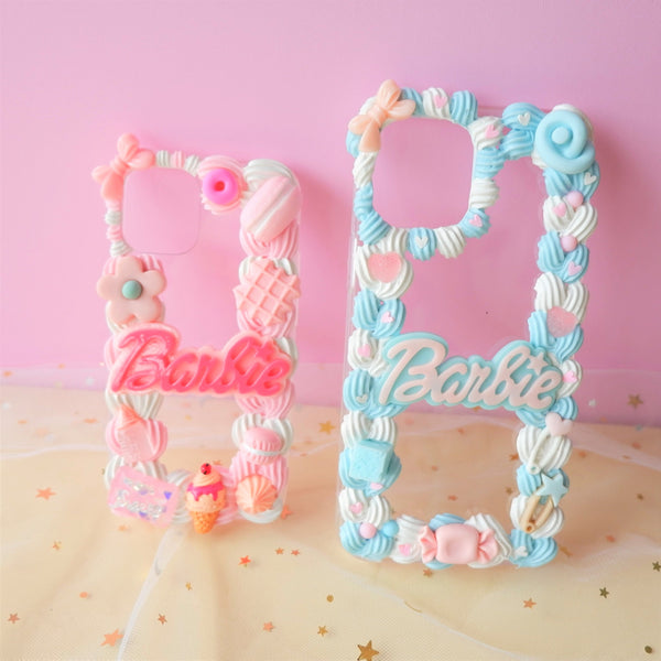 Cute Decoden Phone Case, Pastel Barbie iPhone Case,  Kawaii 3D Phone Case, Sweets Phone Case for iPhone X/11/XR/12 Pro, OnePlus, Galaxy