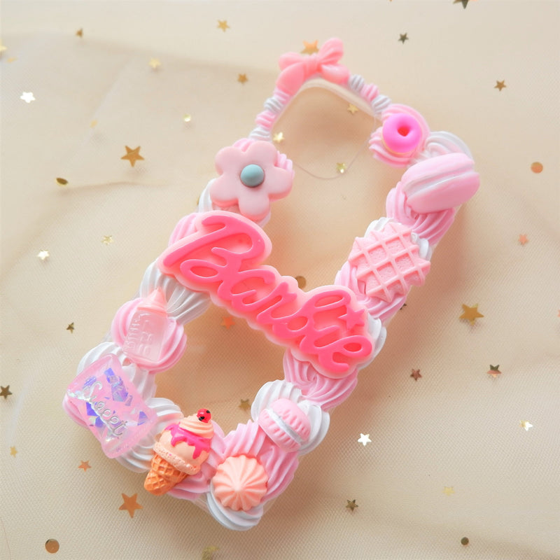 Cute Decoden Phone Case, Pastel Barbie iPhone Case,  Kawaii 3D Phone Case, Sweets Phone Case for iPhone X/11/XR/12 Pro, OnePlus, Galaxy