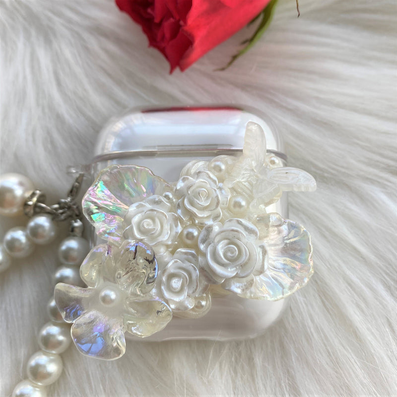 Decoden AirPods Case with Lanyard, Vintage Roses Silicone AirPods Cover Case with Keychain, Whipped Cream AirPods Case for Airpods 1/2/Pro