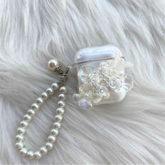 Decoden AirPods Case with Lanyard Roses & Pearls