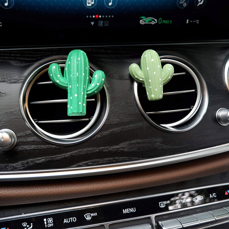 2Pcs Cute Car Vent Clips, Freshening Cactus Car Accessories, Boho Car Air Freshener, Car Mask Hanger, Cute Cactus Car Interior Decor