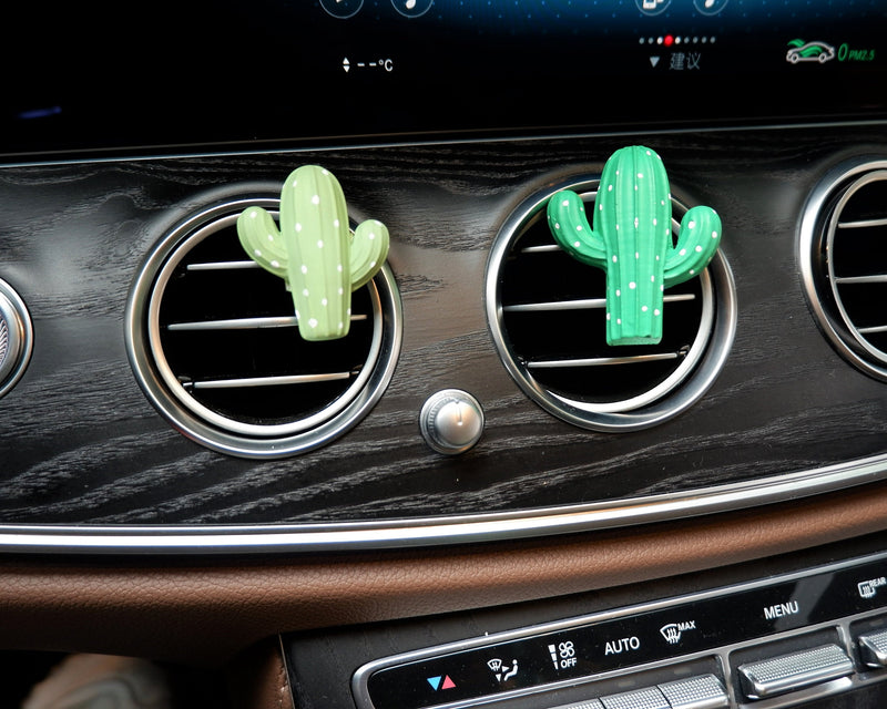 2Pcs Cute Car Vent Clips, Freshening Cactus Car Accessories, Boho Car Air Freshener, Car Mask Hanger, Cute Cactus Car Interior Decor