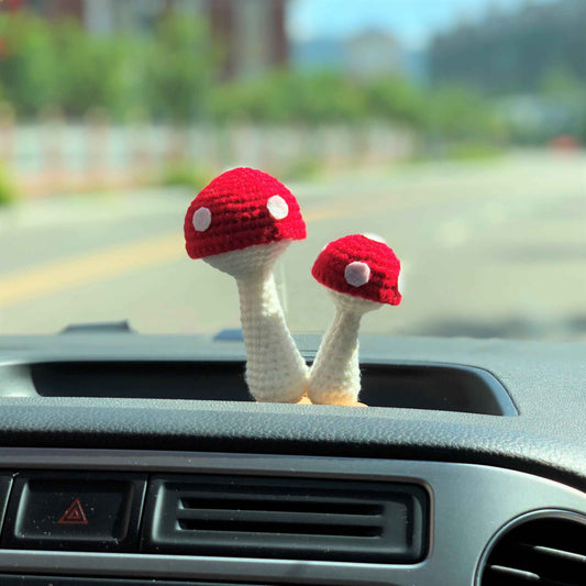 Crochet Car Dashboard Decor-Mushroom