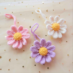 2Pcs Crochet Daisy Car Hanging Accessories
