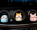 Cute Pixel Animals Car Vent Clips, Piggy/Shiba Inu/Penguin Car Vent Clips Air Freshener, Plaster Car Accessories for Women/Teens