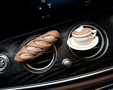 2Pcs Car Air Freshener Vent Clips, Funny Baguette/Cappuccino Car Vent Clips, Cute Car Accessories for Women, Breakfast Theme Car Decor