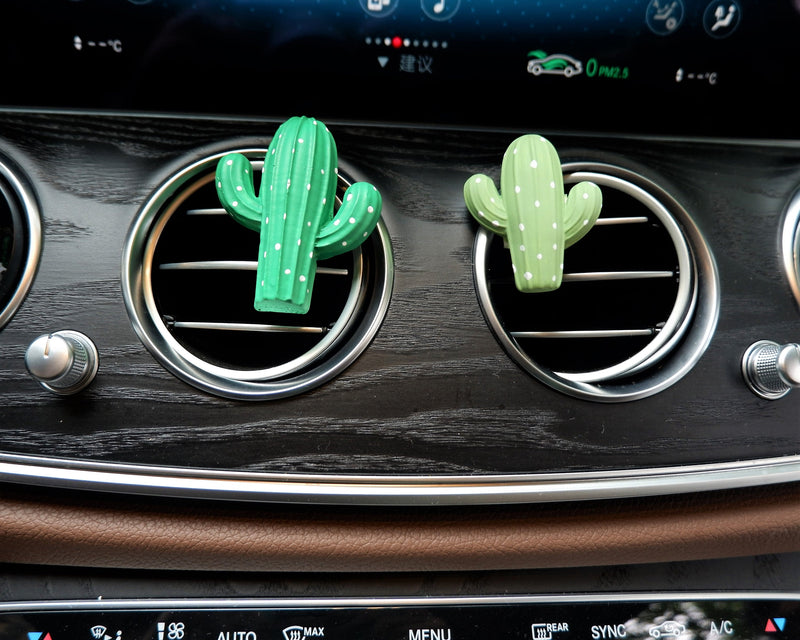 2Pcs Cute Car Vent Clips, Freshening Cactus Car Accessories, Boho Car Air Freshener, Car Mask Hanger, Cute Cactus Car Interior Decor