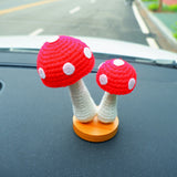 Cute Mushroom Car Dashboard Decor, Crochet Mushrooms Car Accessories, Cute Car Interior Decor, Kawaii Car Accessories for Teens/Women