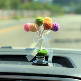 Cute Car Dashboard Decoration, Crochet Rainbow Balloons Car Accessories for Women, Car Air Freshener, Kawaii Car Interior Decor, Desk Decor