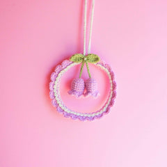 Crochet Car Mirror Hanging Accessories- Bell Orchid