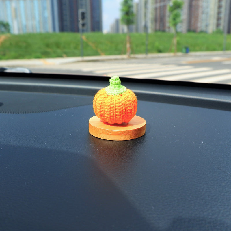 Crochet Car Dashboard Accessory, Cute Mini Pumpkin Car Decoration for Teens/Women, Boho Freshening Car Interior Decor, gift for Halloween