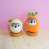 Cute Car Dashboard Decor, Crochet Penguin Car Accessories for Teens/Women, Fluffy Lemon/Carrot/Mushroom Penguin Car Interior Accessory