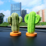 Cute Car Dashboard Decor, Crochet Cactus Car Accessories for Teens/Women, Boho Freshening Car Interior Accessory