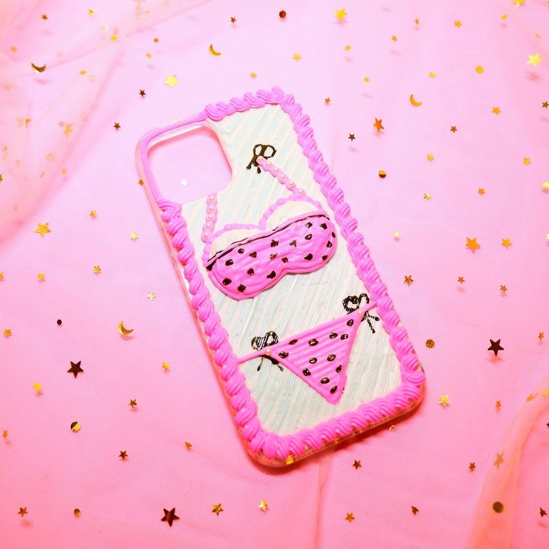 Custom Decoden Phone Case, Pink Bikini iPhone Case,  Y2K Aesthetic 3D Phone Case, Phone Case for iPhone 11/XR/12/13, OnePlus, Galaxy