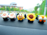 Set of 2 Car Seat Hook, Cute Wool Felt Sheep/Sunflower/Corgi/Smiley Sun Car Headrest Hanger, Car Seat Purse Hooks, Car Accessories for Women