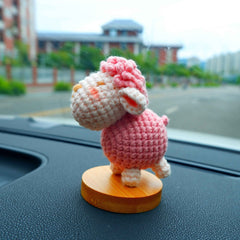 Crochet Car Dashboard Decor- Mini Sheep