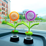 Cute Swirl Lollipop Car Dashboard Decor, Crochet Plant Car Accessories for Women, Boho Car Air Freshener, Car Plant Decor, Christmas Gifts