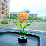 Cute Swirl Lollipop Car Dashboard Decor, Crochet Plant Car Accessories for Women, Boho Car Air Freshener, Car Plant Decor, Christmas Gifts