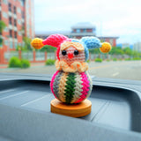 Funny Car Dashboard Decor, Crochet Dreamy Clown Car Accessories, Rainbow Clown Balloon Car Interior Decor, Cute Car Accessories for Teens