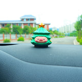 Cute Christmas Tree Car Accessories, Piggy Car Dashboard Decor, Kawaii Car Accessories for Women/Teens, Car Interior Decor, Christmas Gift