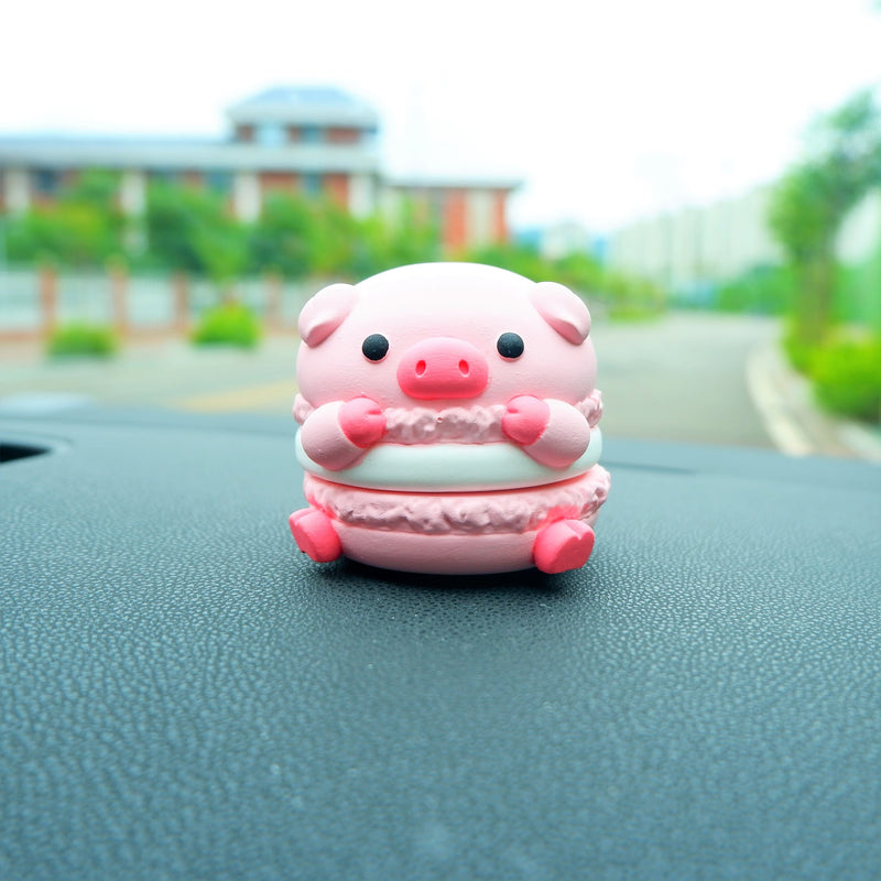 Cute Car Air Freshener, Macaron Piggy Car Dashboard Decor, Kawaii Car Accessories for Women/Teens, Car Interior Decor, Christmas Gift