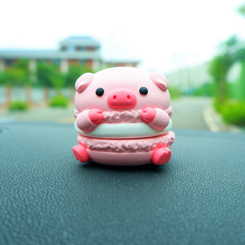 Cute Car Air Freshener, Macaron Piggy Car Dashboard Decor, Kawaii Car Accessories for Women/Teens, Car Interior Decor, Christmas Gift