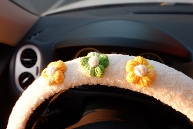 Flower Power Crochet Steering Wheel Cover Pattern
