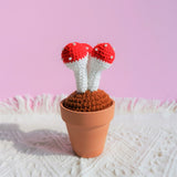 Crochet Mini Potted Plants, Mushroom Car Dashboard Decor, Kawaii Car Accessory for Women, Work from Home Gift, Office Desk Accessories