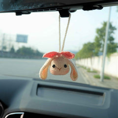 Car Mirror Hanging Accessory- Crochet Lop Eared Bunny