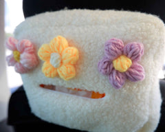 Crochet Fluffy Flower Car Tissue Box