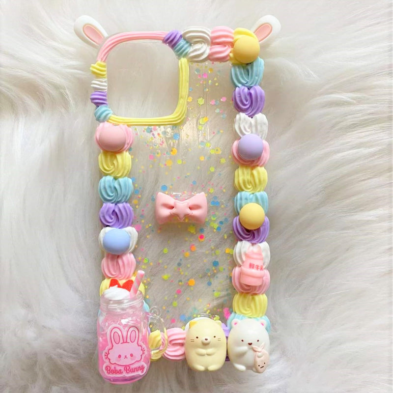 Decoden Phone Case DIY Kit Flowers Roses Daises Pearl Bow 