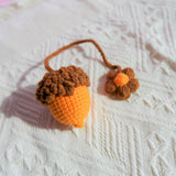 Crochet Acorn & Flower Car Mirror Hanging Accessories, Kawaii Daisy Car Rear View Mirror Accessory for Women, Cute Car Interior Accessory