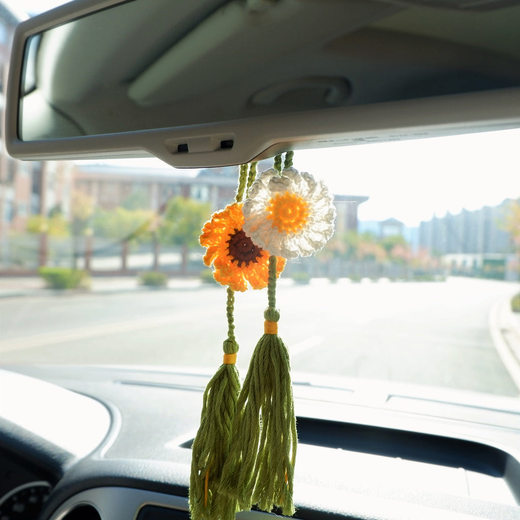 2Pcs Crochet Daisy Car Hanging Accessories – GFSISARTY