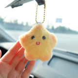 Kawaii Plush Star/Baby Seal Car Mirror Hanging Accessory, Cute Fluffy Car Rear View Mirror Accessories for Women, Cute Car Mirror Charm