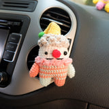 Crochet Clown Car Vent Clips, Cute Rainbow Clown Air Vent Clip, Kawaii Car Air Freshener, Interior Car Accessory for Women, Car Mask Hanger