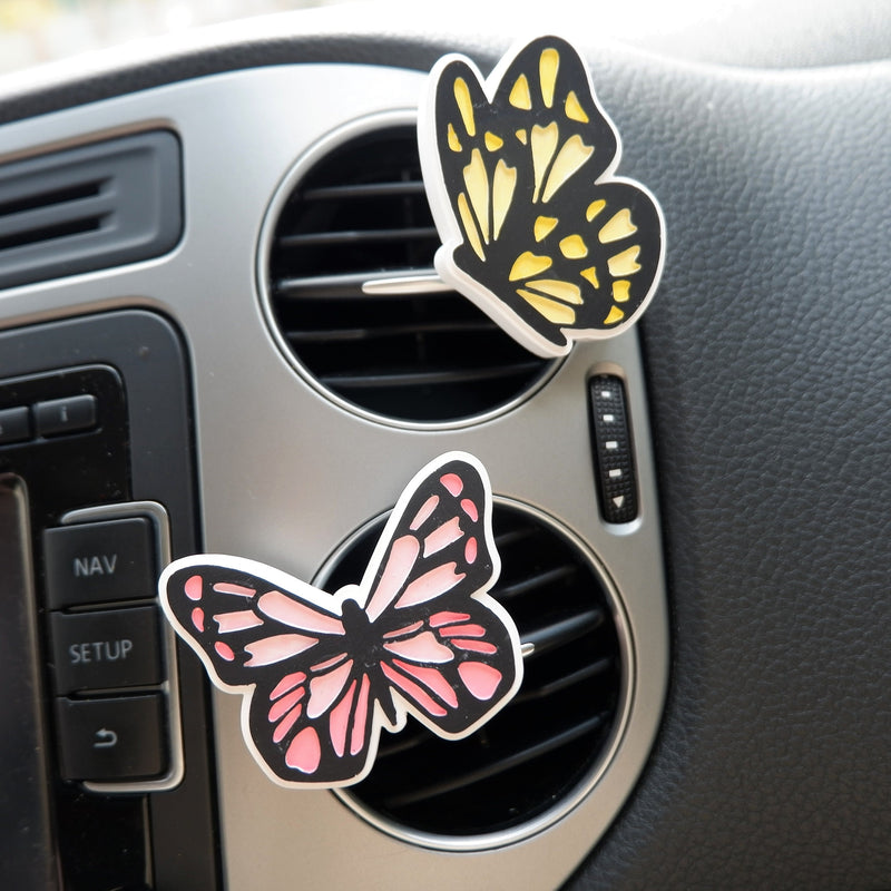 2Pcs Car Air Freshener Vent Clips, Butterfly Car Decor, Kawaii Car Vent Clips, Cute Car Accessories for Women, Boho Car Interior Accessory