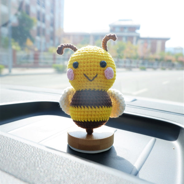 Crochet Honey Bee Car Dashboard Decor, Kawaii Bee Car Dashboard Accessory, Cute Animal Interior Car Accessory for Women, Gift for Her