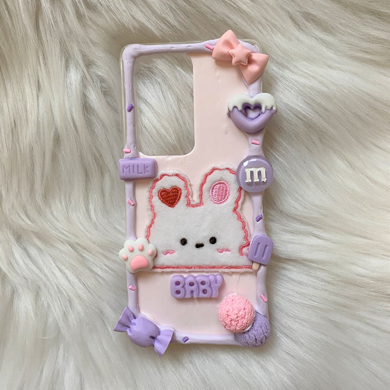 Purple Lavender Bunny Stellalou Decoden iPhone Case