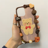 Custom Decoden Phone Case, Bear iPhone Case, Kawaii Anime Phone Case, Chenille Patch Phone Case for iPhone X/11/XR/13 Pro, OnePlus, Galaxy