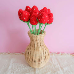 Crochet Strawberry & Daisy Flower Bouquet