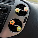 4pcs Car Vent Clips, Resin Daisy Car Accessory, Matte Flower Car Air Vent Clip, Cute Car Accessory for Women, Flower Magnets for Car/Fridge