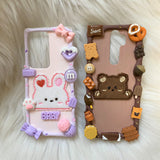 Decoden Phone Case, Bunny & Bear iPhone Case, Kawaii Anime Phone Case, Chenille Patch Phone Case for iPhone X/11/XR/13 Pro, OnePlus, Galaxy