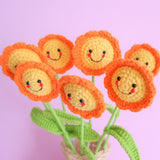 Crochet Flower Bouquet, Smiley Sun Bunch, Crochet Floral Arrangements, Knitted Everlasting Flower, Housewarming Gifts, Mothers Day Gifts