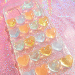 Resin Phone Case- Glitter Hearts