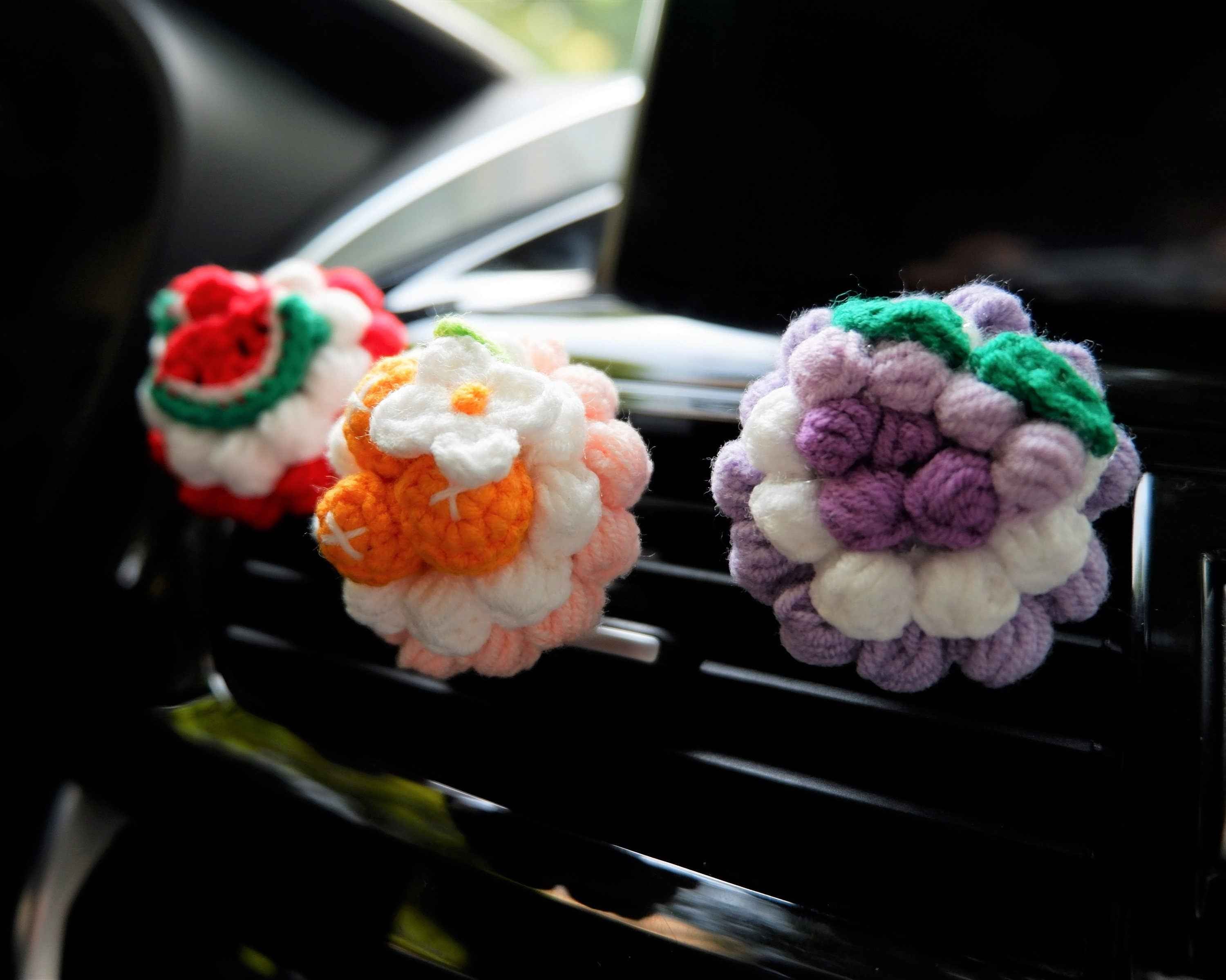Crochet Car Vent Clips Air Freshener-  Fruit Pie
