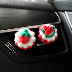 Crochet Car Vent Clips Air Freshener-  Fruit Pie