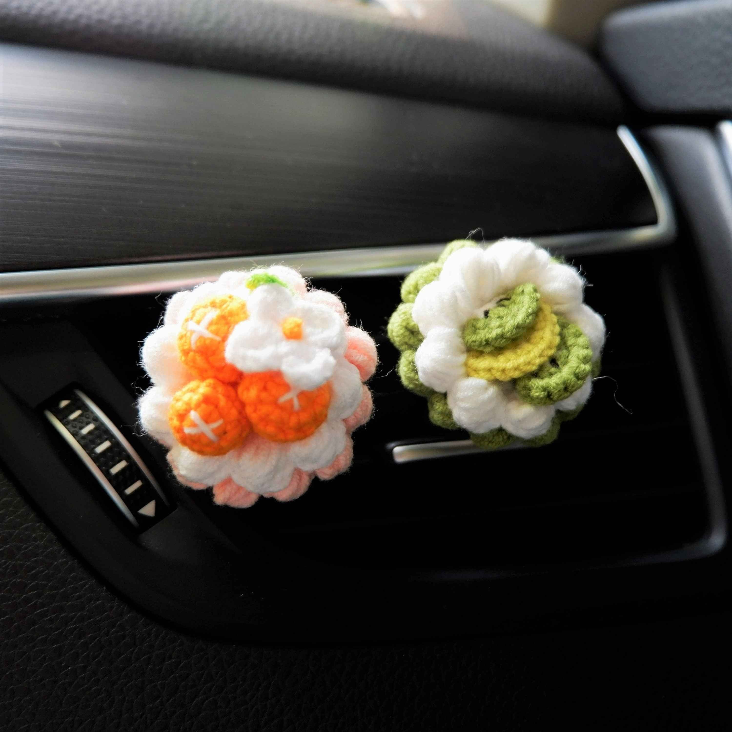 Crochet Car Vent Clips Air Freshener-  Fruit Pie
