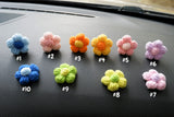 Crochet Fluffy Flower Car Vent Clips Air Freshener, Cute Rainbow Flower Air Vent Clip, Kawaii Interior Car Accessory for Women, Gift for Her